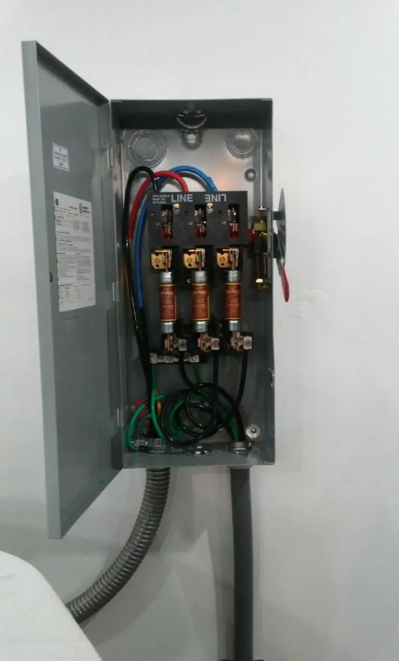 Three-phase disconnect switch installed for Electrical Wiring & Rewiring in Emerald Lake Hills